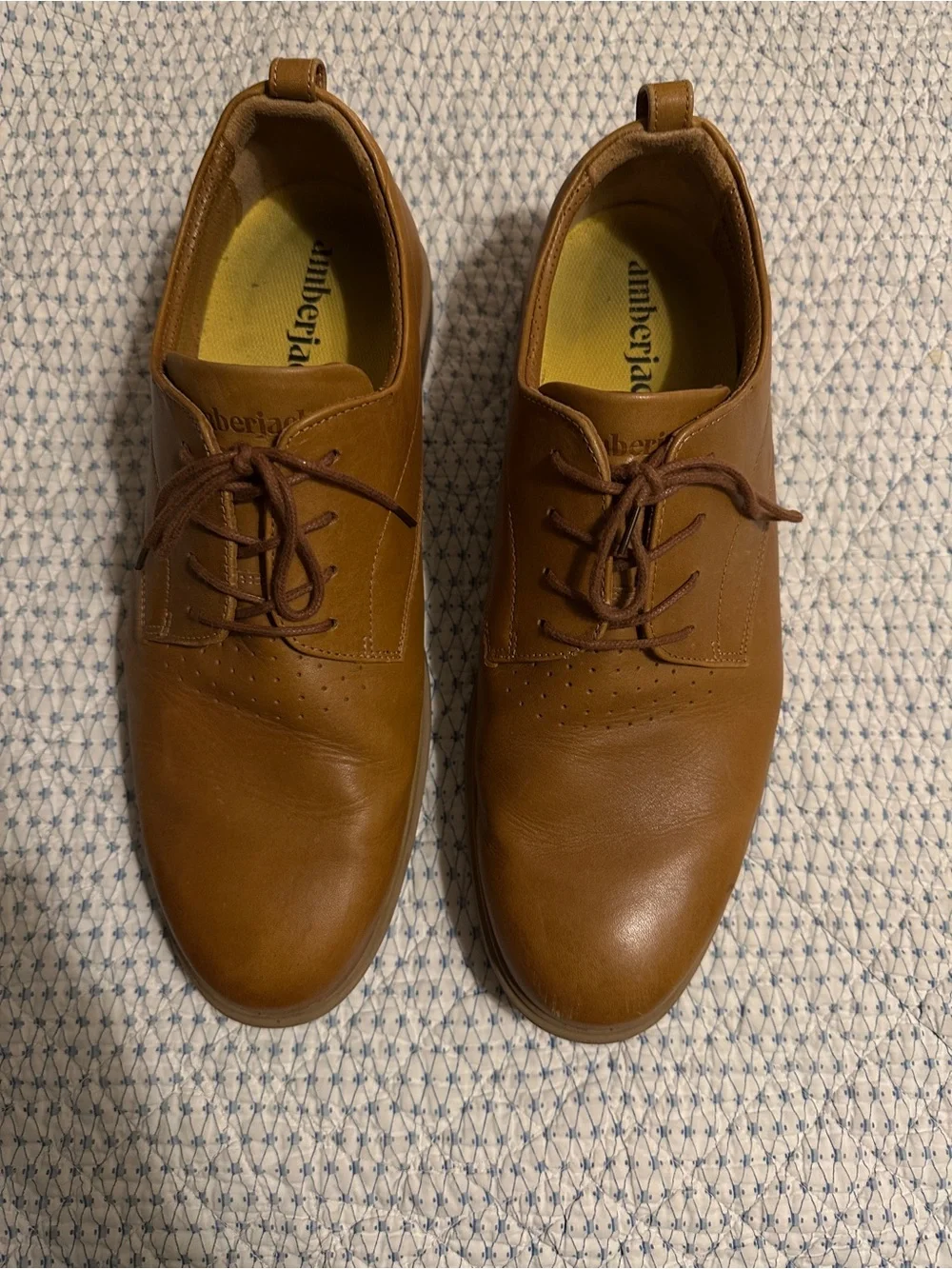 Amberjack Men’s The Original Full Grain Leather Dress Shoes Honey Tan Size 13